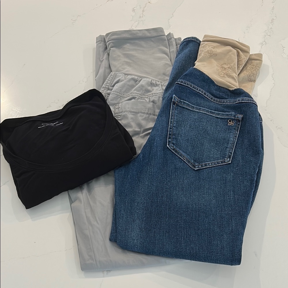 Jessica Simpson Motherhood Bundle Lot Maternity Jeans Pants T-shirt Size small